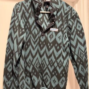Obermeyer Teal and Black Boulder Fleece Pullover